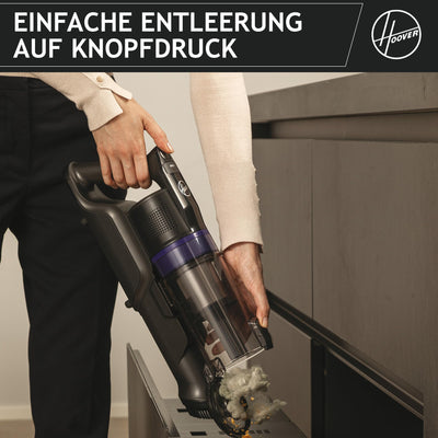 Hoover HF1 Plus [HF1PZ10H] Akku Staubsauger kabellos mit XL Staubbehälter & LED, bis zu 45min Laufzeit, für alle Bodenarten, Anti Twist gegen Haarverwicklung, Akkusauger mit Parkfunktion, 0.7L