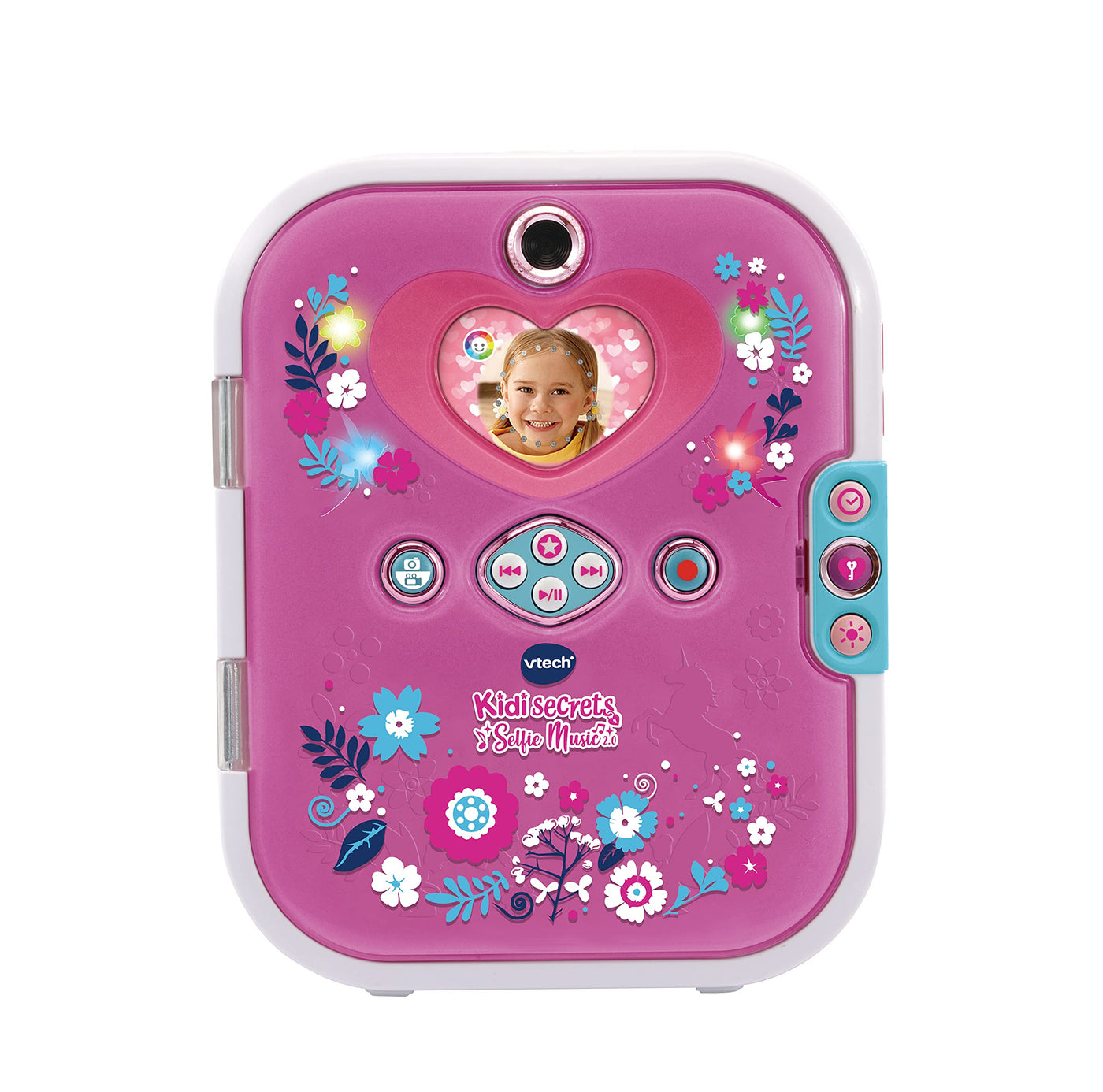 Vtech Kidisecrets Selfie Music 2.0 – Kindertagebuch mit 2 Kameras, MP3-Player, Gesichtserkennung, Leuchteffekten und vielem mehr – Für Kinder von 6-12 Jahren
