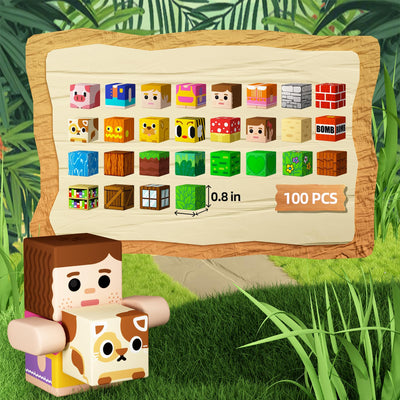 KIDCHEER Magnetische Bausteine 100 Stück, Wald Magnetbausteine für Kinder, Montessori Magnetblöcke Spielzeug, Kreative Geschenk für Jungen & Mädchen ab 3-10 Jahren