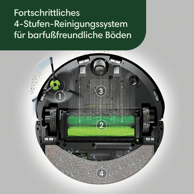 iRobot Roomba Combo 10 Max – Saugroboter 2-in-1 mit Station – Selbstentleerung/Befüllen und Reinigung des Wischtuchs – Kartographie & speichert die Umgebung – erkennt & vermeidet Objekte