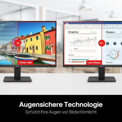 LG Full HD Monitor 24MR400-B.AEUQ - 24 Zoll, IPS Panel, FreeSync, VESA FDMI, 100Hz, Schwarz