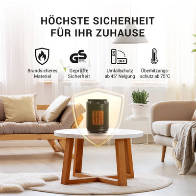 LEBENLANG Keramik Heizlüfter energiesparend leise - inkl. App & WiFi, Fernbedienung | 2000W Elektrische, keramik für Innenraum | Electric heater heizstrahler eco heat | Eco Warm