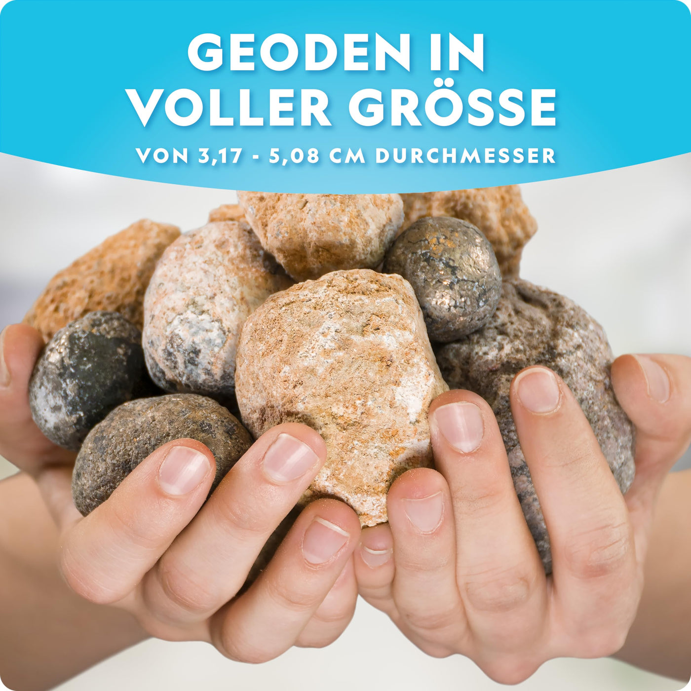 Blue Marble NATIONAL Geographic 10 Premium-Geoden zum Aufbrechen – Inkl. Schutzbrille & Ständer – Mint-Experimentierset, Geologie-Geschenk für Kinder