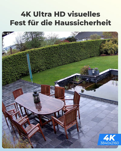 Reolink 4K Smarte PoE Überwachungskamera Aussen mit Personen-/Fahrzeug-/Tiererkennung, 8MP IP Kamera mit microSD Kartensteckplatz, Audio, IR Nachtsicht, Wasserfest, Zeitraffer, RLC-810A Schwarz