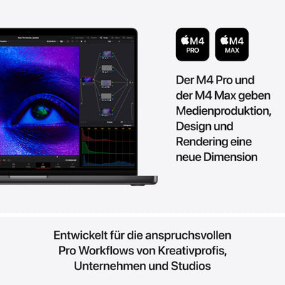 Apple 2024 MacBook Pro Laptop mit M4 Max Chip mit 14-Core CPU und 32-Core GPU: 16,2" Liquid Retina XDR Display, 36 GB gemeinsamer Arbeitsspeicher, 1 TB SSD Speicher; Space Schwarz