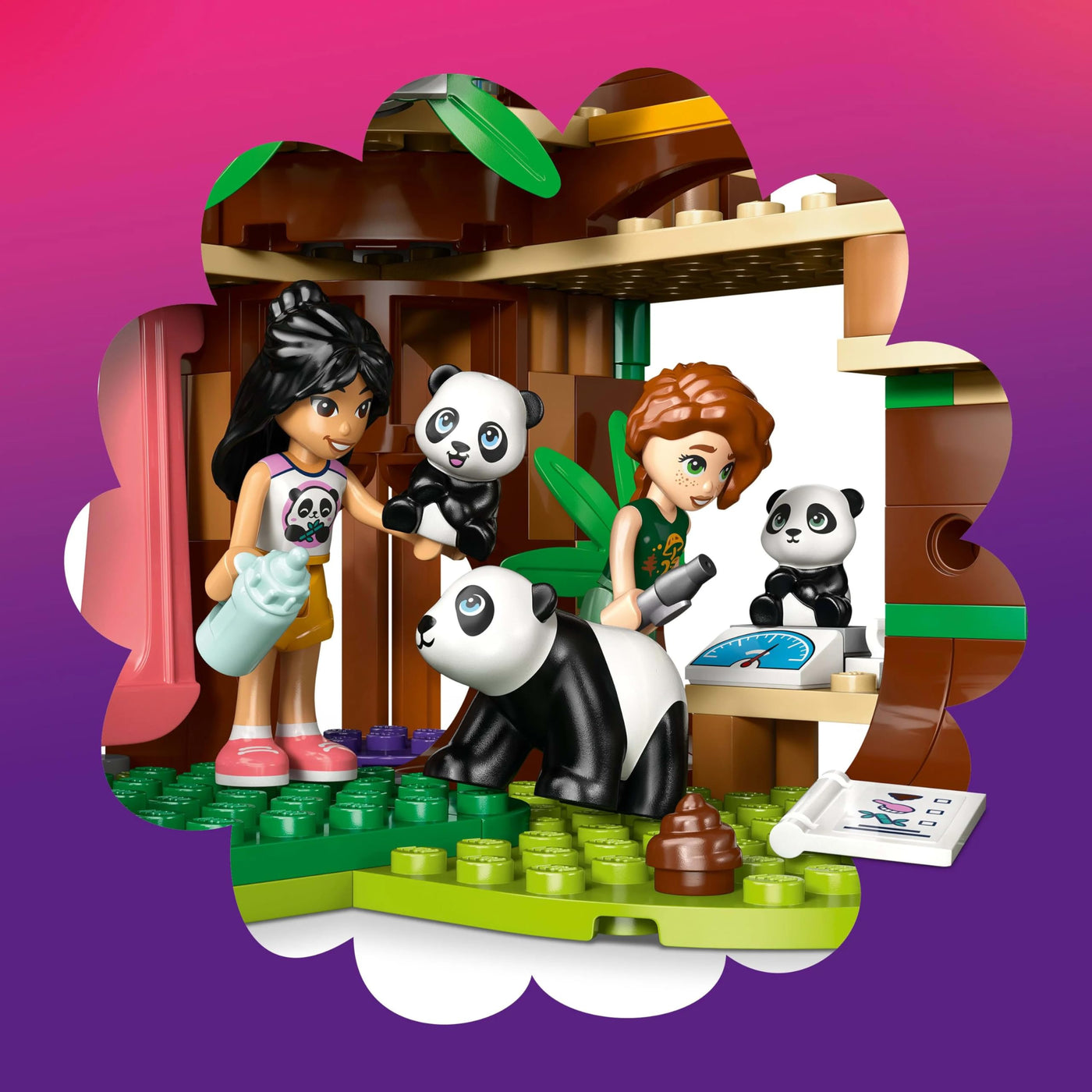 LEGO Friends Panda-Pflegestation - Spielzeug mit Baumhaus, Quad, 2 Mini-Puppen und 3 Panda Figuren - Kreatives Set für Mädchen ab 7 Jahren - 42648