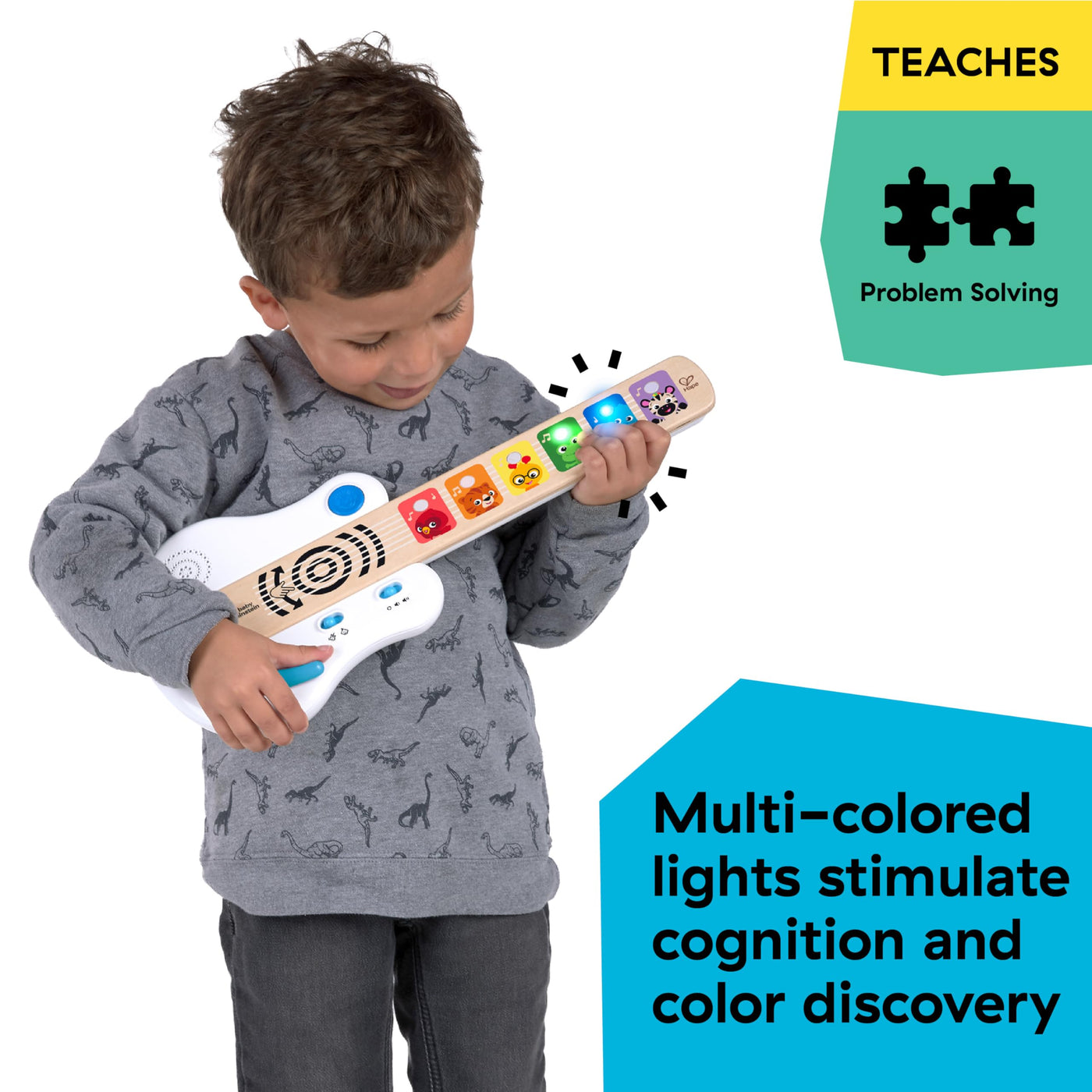 Baby Einstein, Hape, Strum Along Songs Magic Touch Holzspielzeug, Musikspielzeug Gitarre aus Holz, Elektronische Musikinstrumente, Aktivität und Sensorisches Spielzeug für Kinder, ab 6 Monaten