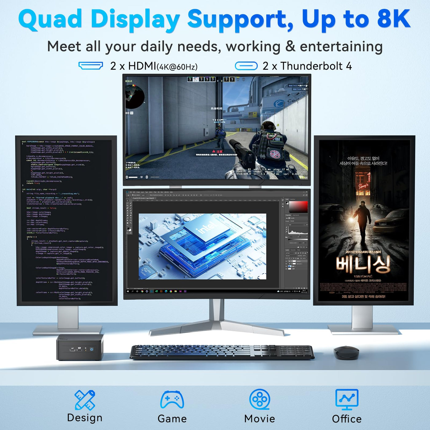 Intel NUC 13 PRO NUC13ANHi5 Arena Canyon, 16 GB RAM 512 GB SSD, Intel Core i5-1340P, Win 11 Pro Mini Desktop Computer, 8K/4K UHD, Gigabit Ethernet/WiFi-6/VESA für Business/Büro/Zuhause