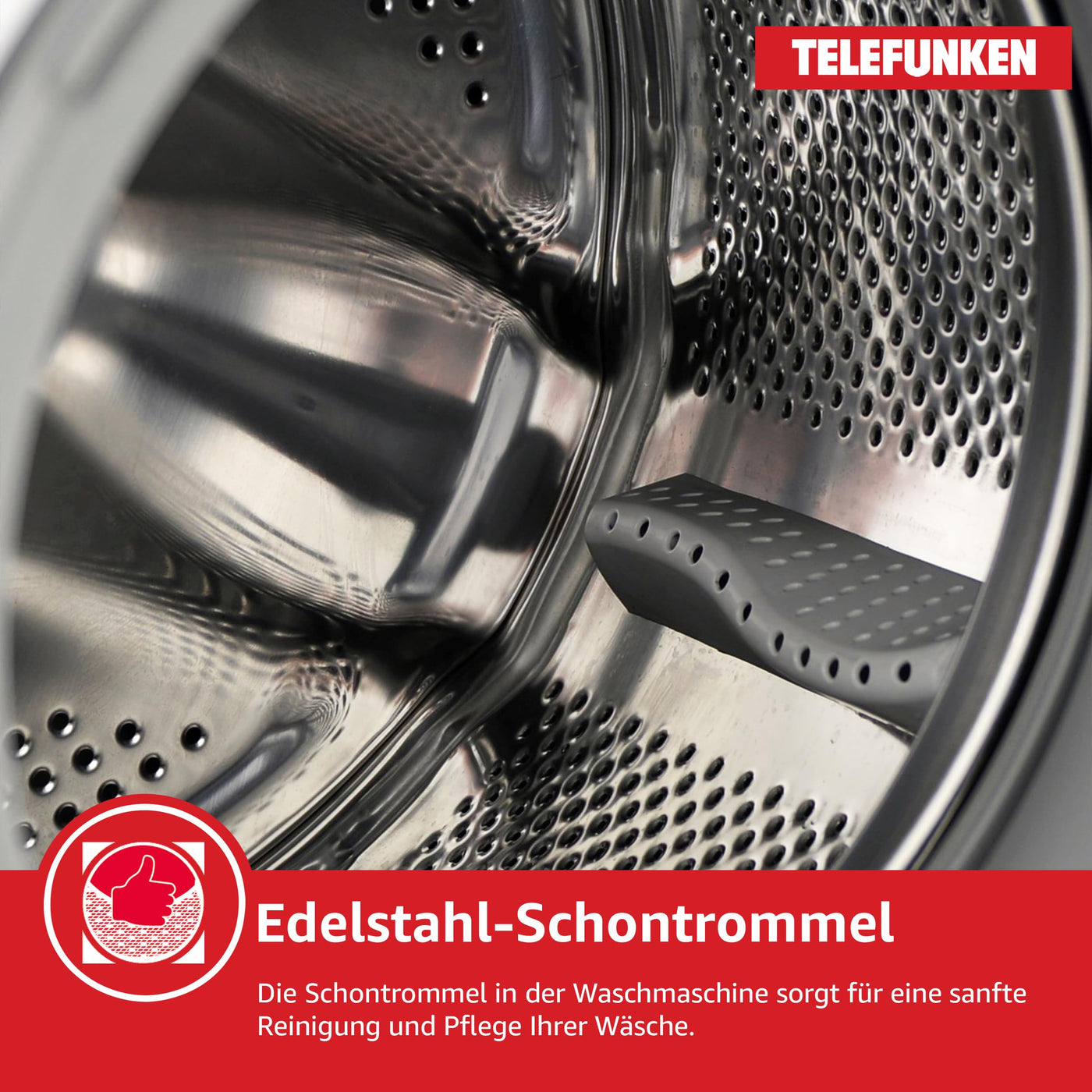 Telefunken Waschmaschine 8kg | 1400 U/Min. | Inverter Motor - Leise & Effizient | AquaStop - Schutz vor Wasserschäden | Schontrommel | Washing Machine mit 15 Programmen | EEK A | W-8-1400-A-W weiß
