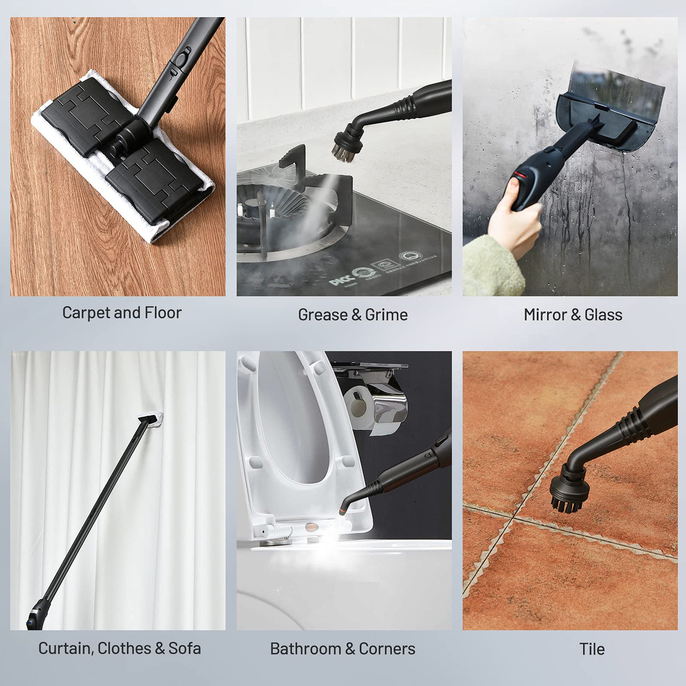 RELAX4LIFE Dampfreiniger 2000W, Bodendampfreiniger mit 19 Zubehör/ 4 Bar/Tank 1,5 L/Dampfzeit bis 45 Min./ bis 108°C/LED-Licht/ 3,7 m Netzkabel/Überhitzungsschutz/ IPX4, für Böden Teppiche (Rot)