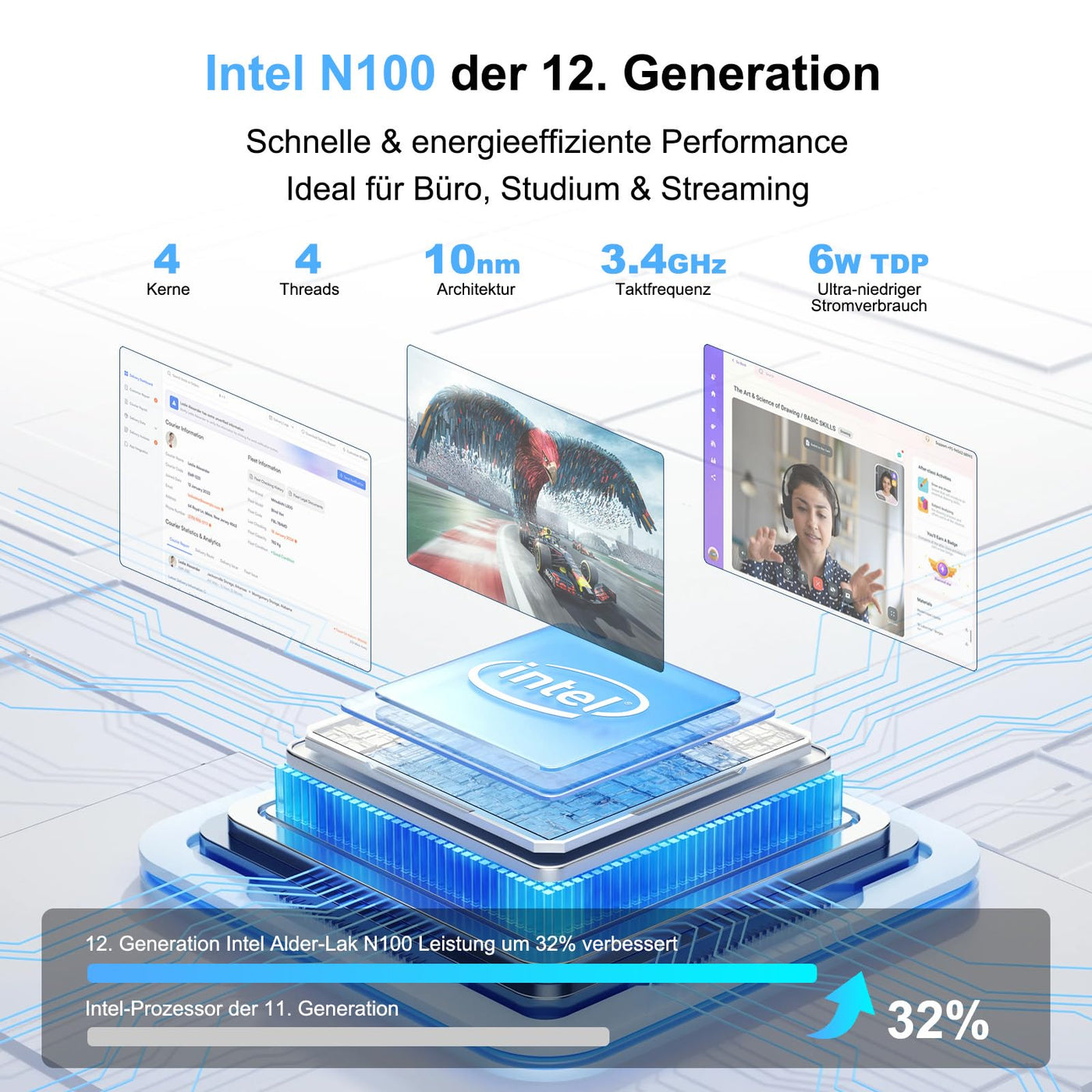 NIMO Laptop 15,6 Zoll Full HD: 16GB RAM, 1TB SSD, Intel N100, WLAN-Konnektivität, USB-C 65W, Fingerabdruck, Beleuchtete Tastatur, Leichter Computer für Arbeit & Studium, Blau