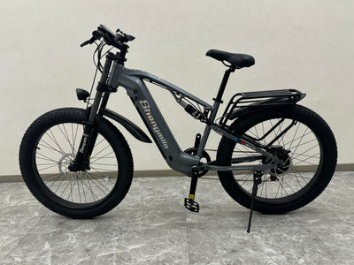 Shengmilo MX05 E Bike Herren Elektrofahrrad 26 Zoll E-Mountainbike Vollfederung E-Bike 48V 17.5Ah Akku 7 Gang Schaltwerk Pedelec Elektrisches Fahrrad mit Fat Tire