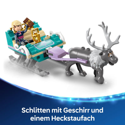 LEGO ǀ Disney Frozen Annas Schlittenabenteuer, Bauspielzeug und Fantasy Spielset, Schokoladenstand mit Anna, Kristoff, Olaf und Sven Mini Puppen, Prinzessin Spielzeug für Mädchen ab 4 Jahren 43256
