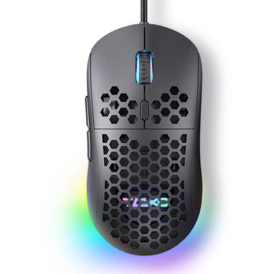 TMKB M1se Gaming Maus mit 12800 DPI Optischer Sensor,6 Programmierbare Tasten Wabenmaus,Anpassbares RGB Computer Mouse,Schleppfreies Paracord,Ergonomische für Windows PC MAC-Schwarz