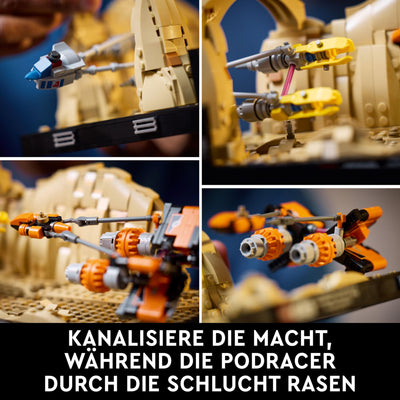 LEGO Star Wars Podrennen in Mos Espa – Diorama, Set für Erwachsene, Die dunkle Bedrohung Modellbausatz, enthält Anakin Skywalker's Podracer, Sammlerstück, Geschenke für Männer und Frauen 75380