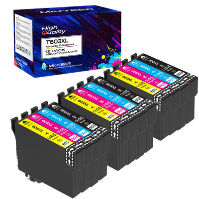 MIUYEER 603XL 603 XL patronen kompatibel für EPSON 603XL passend für Expression Home XP-4100/4105/3100/2100/2105/3150/2150 Workforce WF-2830DWF/2850DWF/2810DWF/2870DWF/2845DWF /2840DWF (3BK/3C/3M/3Y)