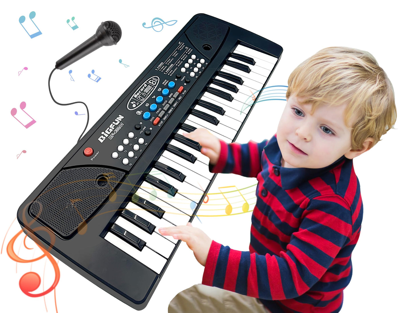 37 Tasten Kinder Klavier mit Mikrofon,Klavier Keyboard Kinder,Einführendes Musiktraining,Elektronische Keyboard für Kinder ab 3 4 5 6 7 8 Jahren,Geschenke für Jungen Mädchen Anfänger