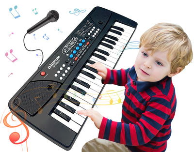 37 Tasten Kinder Klavier mit Mikrofon,Klavier Keyboard Kinder,Einführendes Musiktraining,Elektronische Keyboard für Kinder ab 3 4 5 6 7 8 Jahren,Geschenke für Jungen Mädchen Anfänger