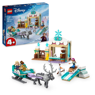 LEGO ǀ Disney Frozen Annas Schlittenabenteuer, Bauspielzeug und Fantasy Spielset, Schokoladenstand mit Anna, Kristoff, Olaf und Sven Mini Puppen, Prinzessin Spielzeug für Mädchen ab 4 Jahren 43256