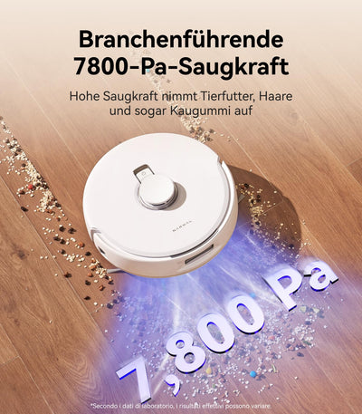 NARWAL Freo X Plus Saug- und Wischroboter Selbstentleerend, Verhedderungsfreie Schwebebürste, 7800-Pa-Saugleistung, 7 Wochen Selbstentleerung ohne Absaugstation, Tri-Laser-Hindernisvermeidung