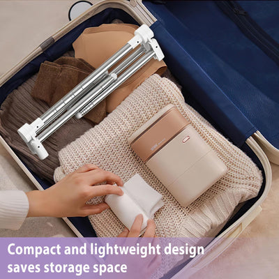 JABNOW Tragbarer Kleiderständer Klappbar,13-28 Zoll Teleskop Wäscheständer Mit 2 Klappbügeln,Verstellbarer Reise kleiderständer,Wäscheständer Klein Klappbar aus Edelstahl für Reisen,Camping,Zuhause