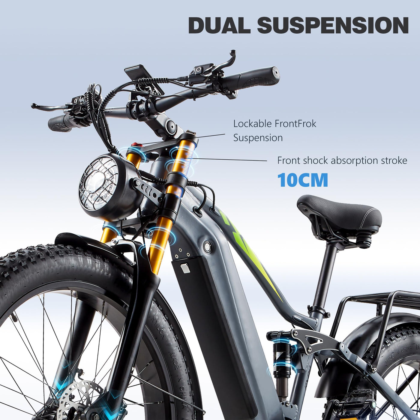 Ficyacto Elektrofahrrad 26 Zoll Pedelec E-Mountainbike E-Bike Herren Damen Mit 48V20AH Akku,7 Gang,Doppelscheibenbremse (RX80)