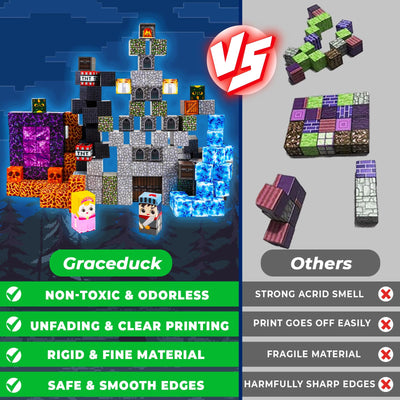 GraceDuck Magnetische Bausteine Bauen Deine Magnetische Welt Rettung der Prinzessin Edition Magnetic Blocks 150PCS Montessori Spielzeug ab 5 6 7 8 9 Jahre Geschenk für Kinder Jungen und Mädchen