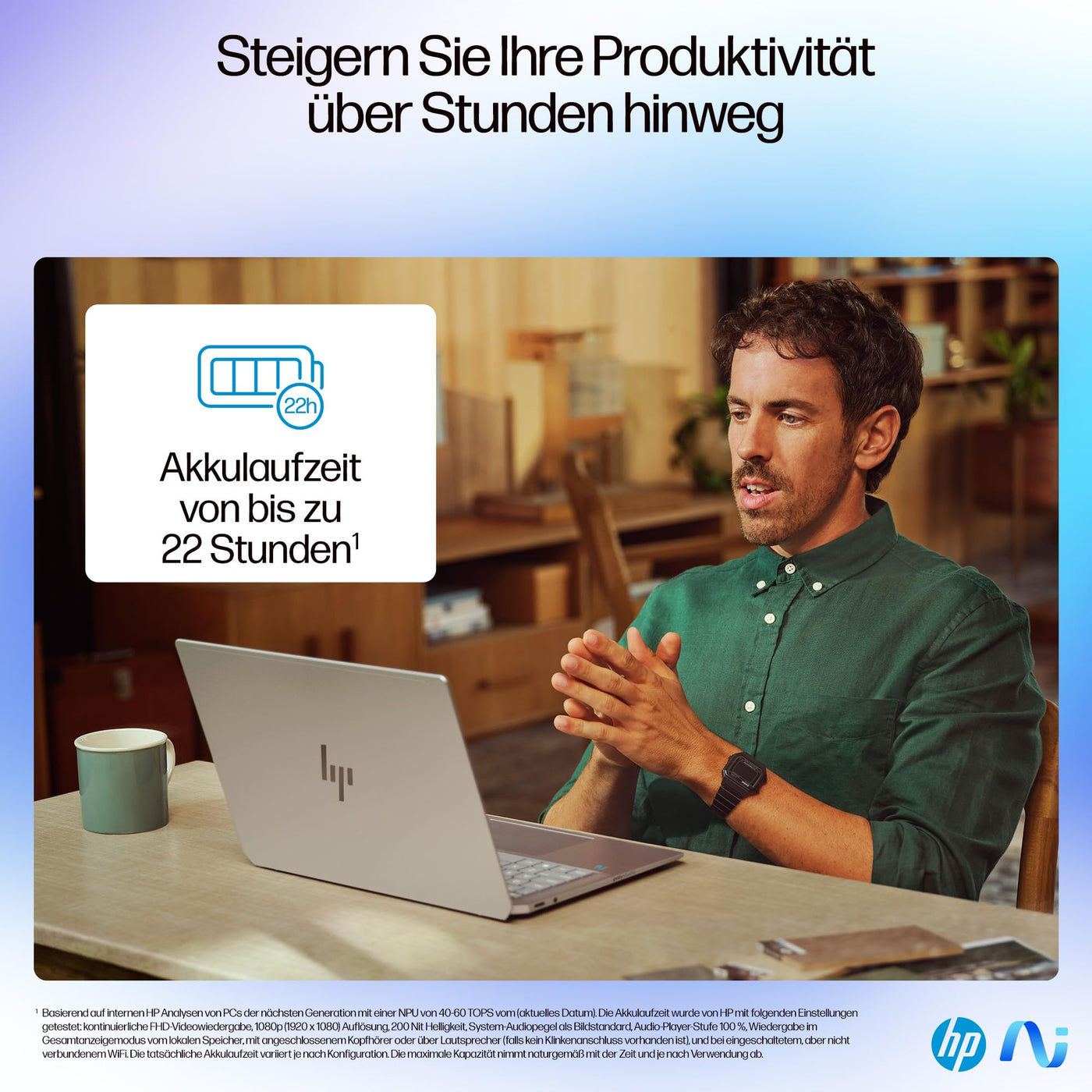 HP OmniBook Ultra Next Gen AI Laptop | AMD Ryzen AI 9 HX 375 mit dedizierte NPU für KI | 55 NPU TOPS | Copilot+ PC | 14" 2,8K IPS Touchscreen 400 Nits | 32 GB RAM | 1TB SSD | QWERTZ | Win11 | Silber