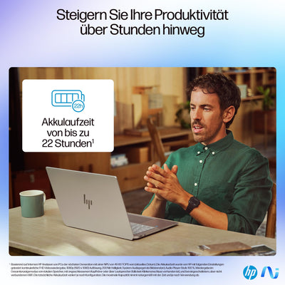 HP OmniBook Ultra Next Gen AI Laptop | AMD Ryzen AI 9 HX 375 mit dedizierte NPU für KI | 55 NPU TOPS | Copilot+ PC | 14" 2,8K IPS Touchscreen 400 Nits | 32 GB RAM | 1TB SSD | QWERTZ | Win11 | Silber