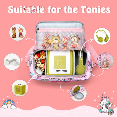 MaidMAX Toniebox Tasche Transporttasche für Toniebox Starter Set und Tonies Figuren, Kopfhörer, Ladestation und Zubehör mit Reißverschluss und Verstellbarer Riemen - Nur Tasche