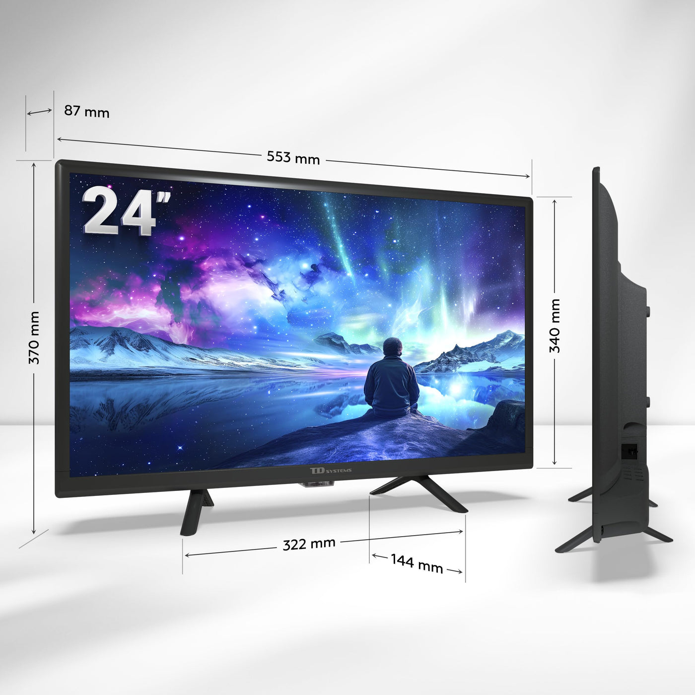 TD Systems - 24 Zoll Smart TV, HD DVB-T2/C/S2 Television, Android 11, Modell 2024, Fernseher mit 2 Jahren Garantie - PRIME24C19GLE