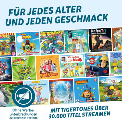 tigermedia tigerbox Touch Plus Royal Sun dunkelblau | Streaming-Hörbox für Kinder | Stereo-Klang | Farb-Touchdisplay | Hörspielbox mit Nachtlicht | Bluetooth-Kopfhöreranschluss | extra starker Akku