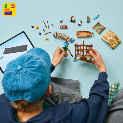 LEGO ONE Piece Windmühlendorf-Hütte - Spielzeug mit Boot, Jungen Ruffy, Shanks & Makino Minifiguren sowie Zubehör - inkl. Steckbrief - Anime-Geschenk für Jungen, Mädchen & Fans ab 8 Jahren - 75636