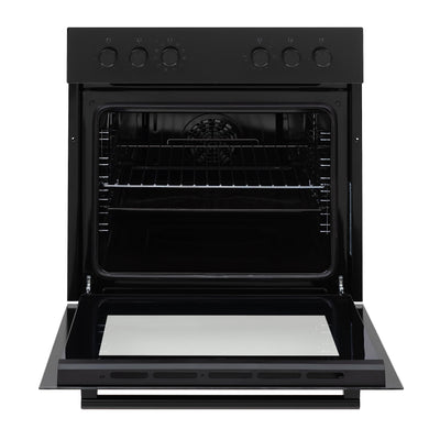 Telefunken ECH65A-B2 Einbauherd-Set | Elektro-Herd-Kochfeld-Kombination | Backofen mit Grill und Umluft | Rahmenloses Glaskeramik-Kochfeld mit 4 Zonen | 65 Liter | 60 cm | Edelstahl