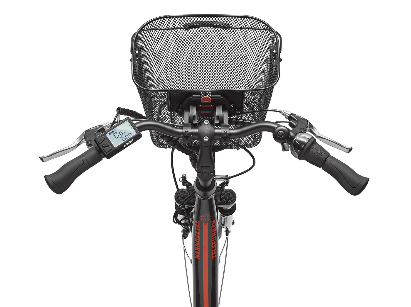 TELEFUNKEN E-Bike Elektrofahrrad Alu, mit 7-Gang Shimano Nabenschaltung, Pedelec Citybike leicht mit Fahrradkorb, 250W und 13Ah, 36V Lithium-Ionen-Akku, 28 Zoll, RC657 Multitalent anthrazit