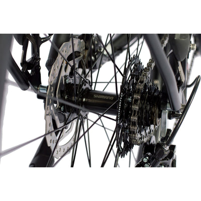 Airtracks Damen Trekking Fahrrad 28 Zoll Trekkingbike TR.2830 Trekkingrad Bike City 24 Gang Shimano ALIVIO RD-M3100 SGS Kettenschaltung Nabendynamo Schwarz Matt - Damen 48cm Körpergröße 155-170cm