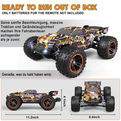 HAIBOXING Bürstenlose Fernbedienungs Auto 16890A 1/16 RC Auto 48 km/h Top Speed, Hobby Ferngesteuertes Auto für Erwachsene und Jungen All Terrain Off-Road Truck mit Spare Paddle Tires für Sand Land