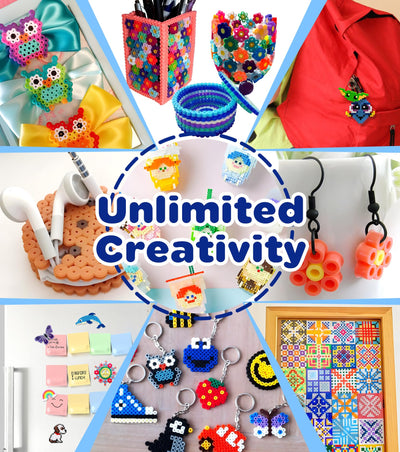 Ophy Bügelperlen Set | 15000 Stück 5mm Bügelperlen mit Dreilagiger Aufbewahrungsbox, 6 Bügelperlen Platten, 16 Muster, 5 Bügelpapiere, 20 Farben DIY Bügelperlenn, 3D für Kinder Geschenk Bastelideen