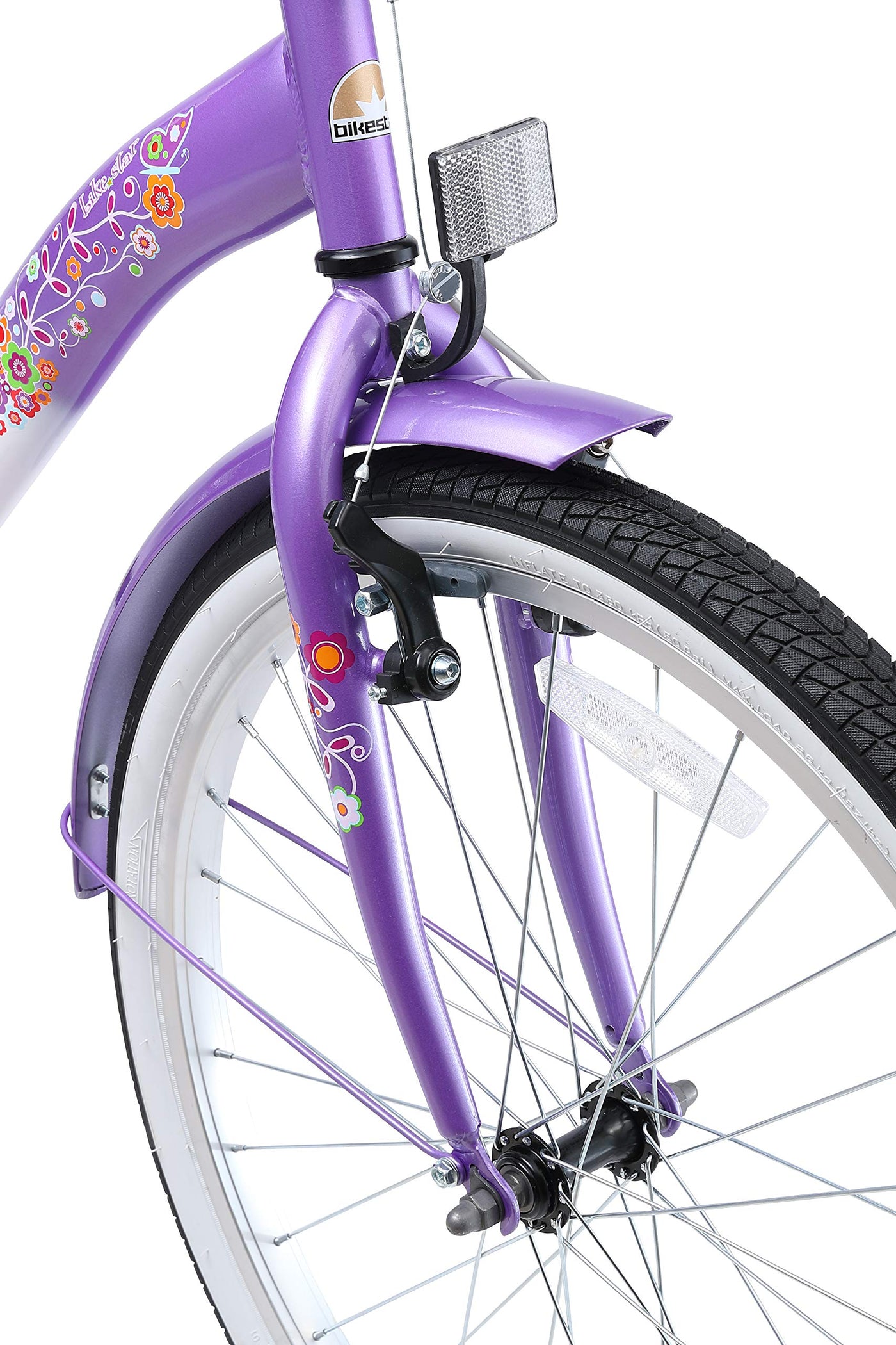 BIKESTAR Jugendfahrrad Kinderfahrrad für Mädchen ab 9 Jahre | 24 Zoll Kinderrad Classic | Fahrrad für Kinder Lila & Weiß | Risikofrei Testen