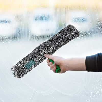 Unger ErgoTec Power Einwascher (Breite 35 cm, Mikrofaserbezug 100% Polyester, 2-Komponenten Griff, Bezug mit Klettverschluss, für streifenfreie Fenster) BC350