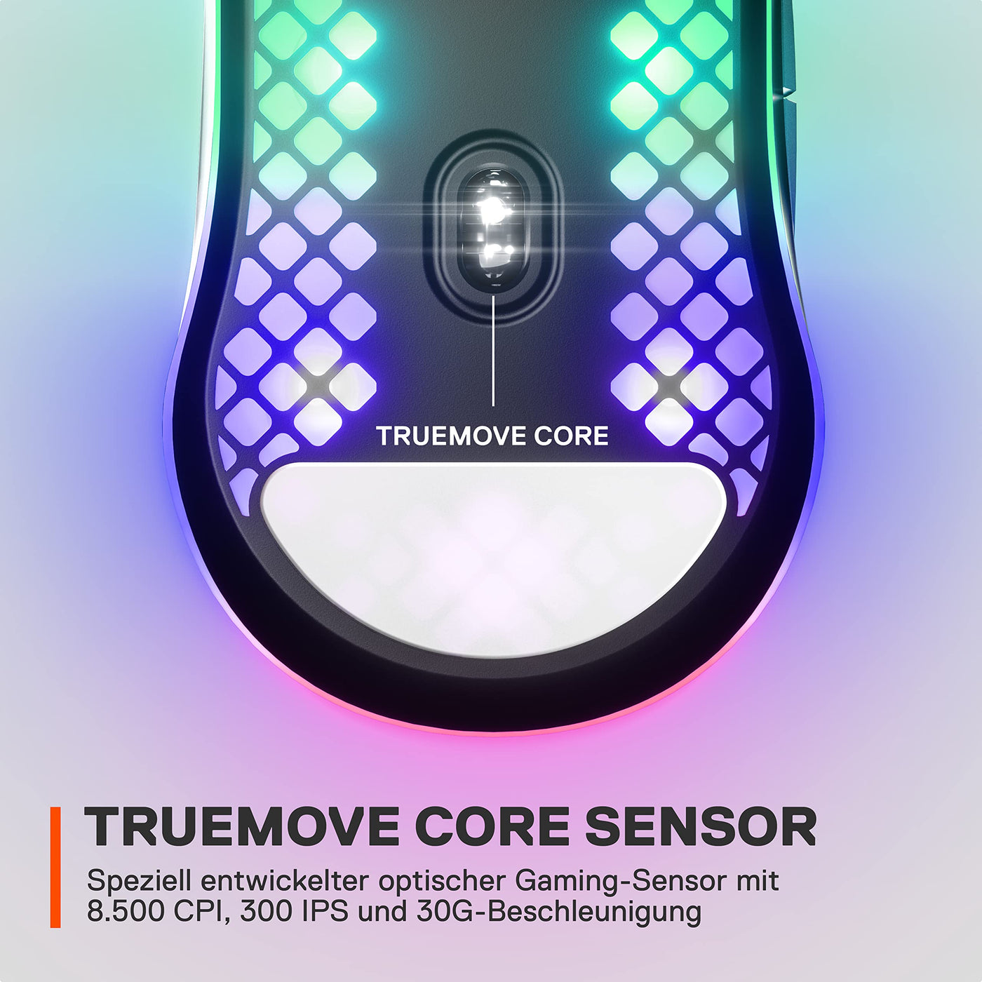 SteelSeries Aerox 3 - Superleichte Gaming-Maus - Optischer TrueMove Core Sensor mit 8.500 CPI - Ultraleichtes, wasserfestes Design - Schwarz