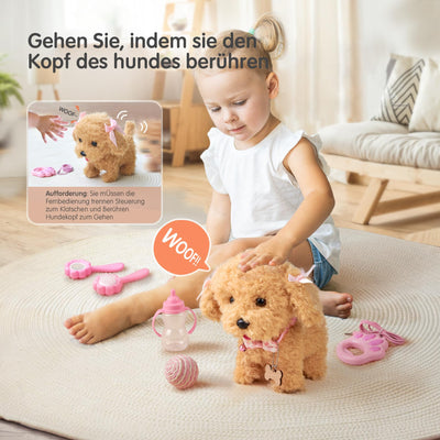Stimmungs Interaktives Haustier Hund mit Funktion für Kinder,Spielzeug PlüschtierHund mit Gehen,Bellen,Schwanzwedeln,Elektronisches Haustier Hund für Kleinkinder Mädchen Junge