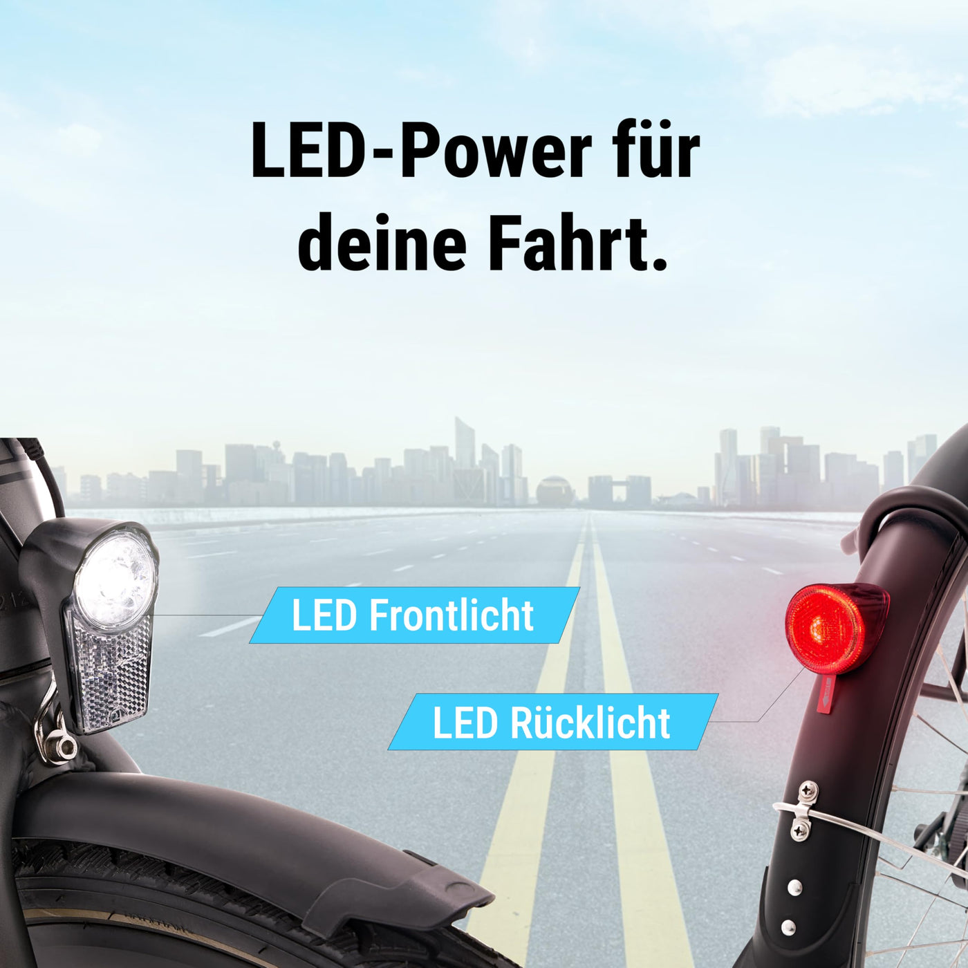 AsVIVA E-Bike BC1-B 28 Zoll – Pedelec Elektrofahrrad mit 250W Bafang Heckmotor, 10,5Ah Akku, Riemenantrieb, hydraulische Scheibenbremsen, LED-Beleuchtung, USB-Ladefunktion