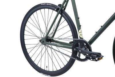 BIKESTAR Singlespeed 700C 28 Zoll City Stadt Fahrrad Fixie | 53 cm Rahmen Rennrad Retro Vintage Herren Damen Rad | Grün & Beige | Risikofrei Testen