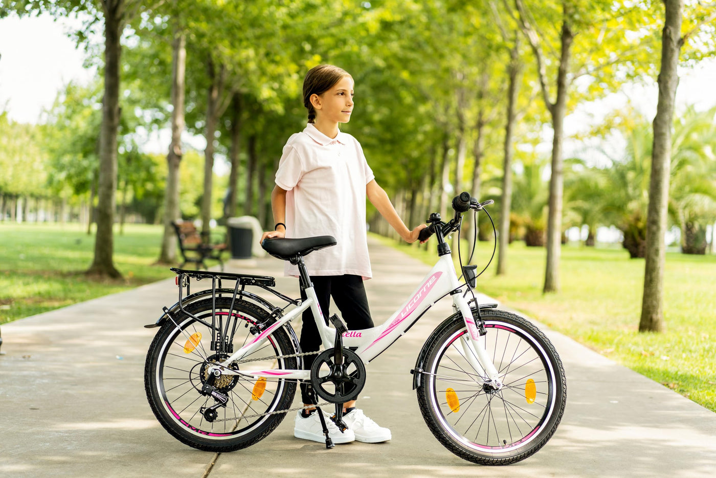 Licorne Bike Stella Premium City Bike 20 Zoll 6 Gang Fahrrad für Mädchen Herren und Damen 21 Gang Holland Citybike (Rosa 20 Zoll)…