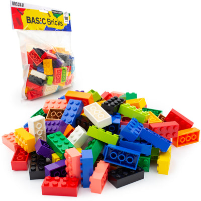 Lego Steine 2x4 Bunt, 100 Stück - Einzelne Lego Basis Bausteine Bunt Gemischt, Grundbausteine für Legoplatte und Bausteine Classic Box, Legosteine Classic ab 4 Jahre | Basic Bricks (3001)