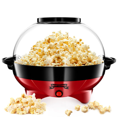 Gadgy Popcorn Maschine groß - Retro Popcorn Maker 5 L - Popcorn Maker mit Antihaftbeschichtung und abnehmbarer Heizfläche - Popkorn Maschine rot - Popcornmaschine 800W - Popcorn machine