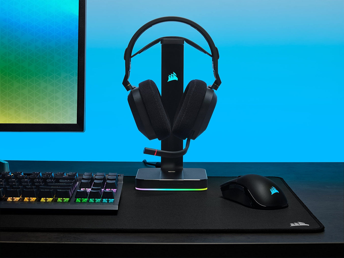 CORSAIR HS80 RGB WIRELESS Multiplattform-Gaming-Headset - Dolby Atmos - Omnidirektionales Mikrofon - iCUE-Kompatibel - PC, Mac, PS5, PS4 - Carbon, Farbe Schwarz