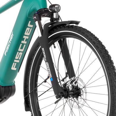 FISCHER E-Bike ATB Terra 4.0i Elektrofahrrad für Damen und Herren, RH 55, Mittelmotor 80, 36 V Akku, Adventure Green matt