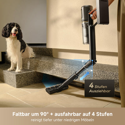 dreame V20 Pro-A Kabelloser Staubsauger, Kantenreinigung 0 mm, ohne Verheddern, für Hartböden und Teppiche, 24.000PA / 210 AW, 90 Min. maximale Laufzeit, Filterung 99,99%, entfernt Tierhaare